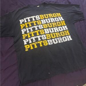 Pittsburgh Black Graphic Tee Yellow White Print